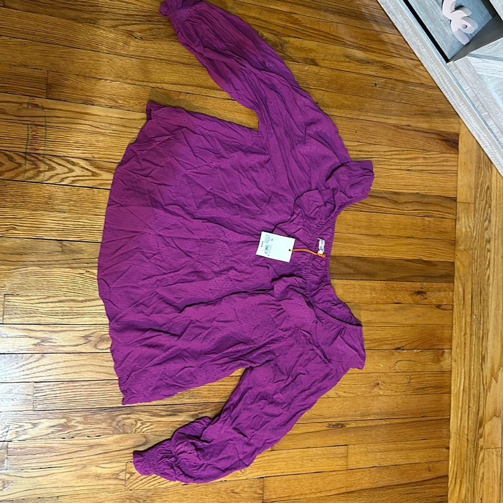 Women’s Knox Rose rich magenta floral XL long sleeve blouse NWT!